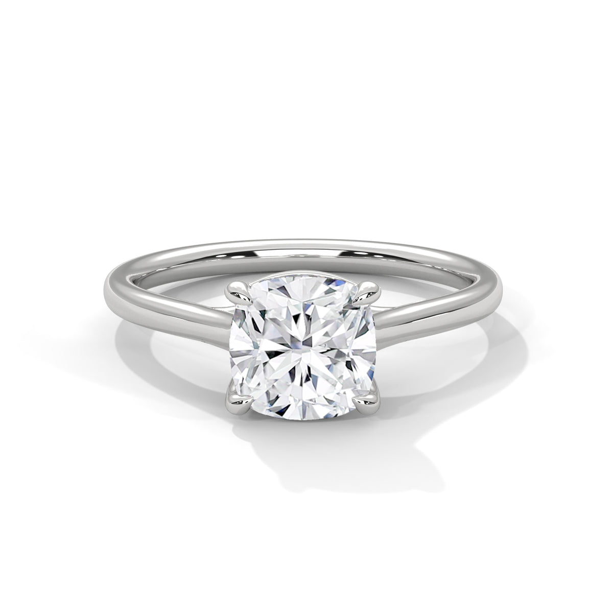 Cushion Solitaire Lab Grown Diamond Engagement Ring