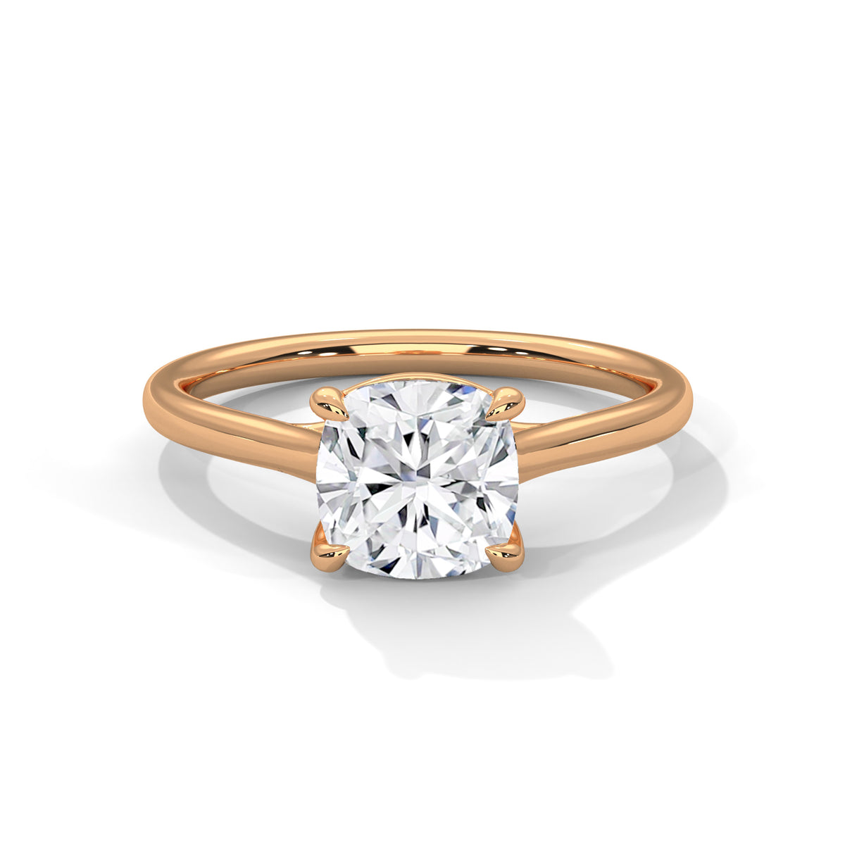 Cushion Solitaire Lab Grown Diamond Engagement Ring