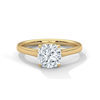 Cushion Solitaire Lab Grown Diamond Engagement Ring