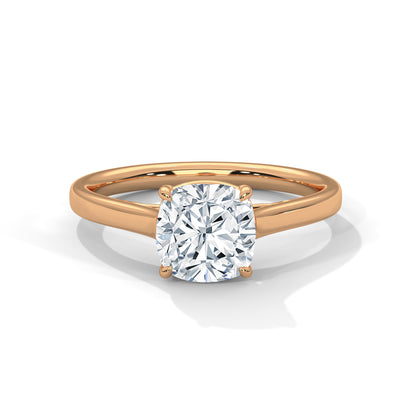 Cushion Solitaire Lab Grown Diamond Engagement Ring