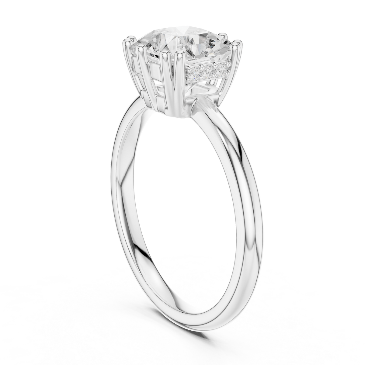 Cushion Solitaire Lab Grown Diamond Engagement Ring