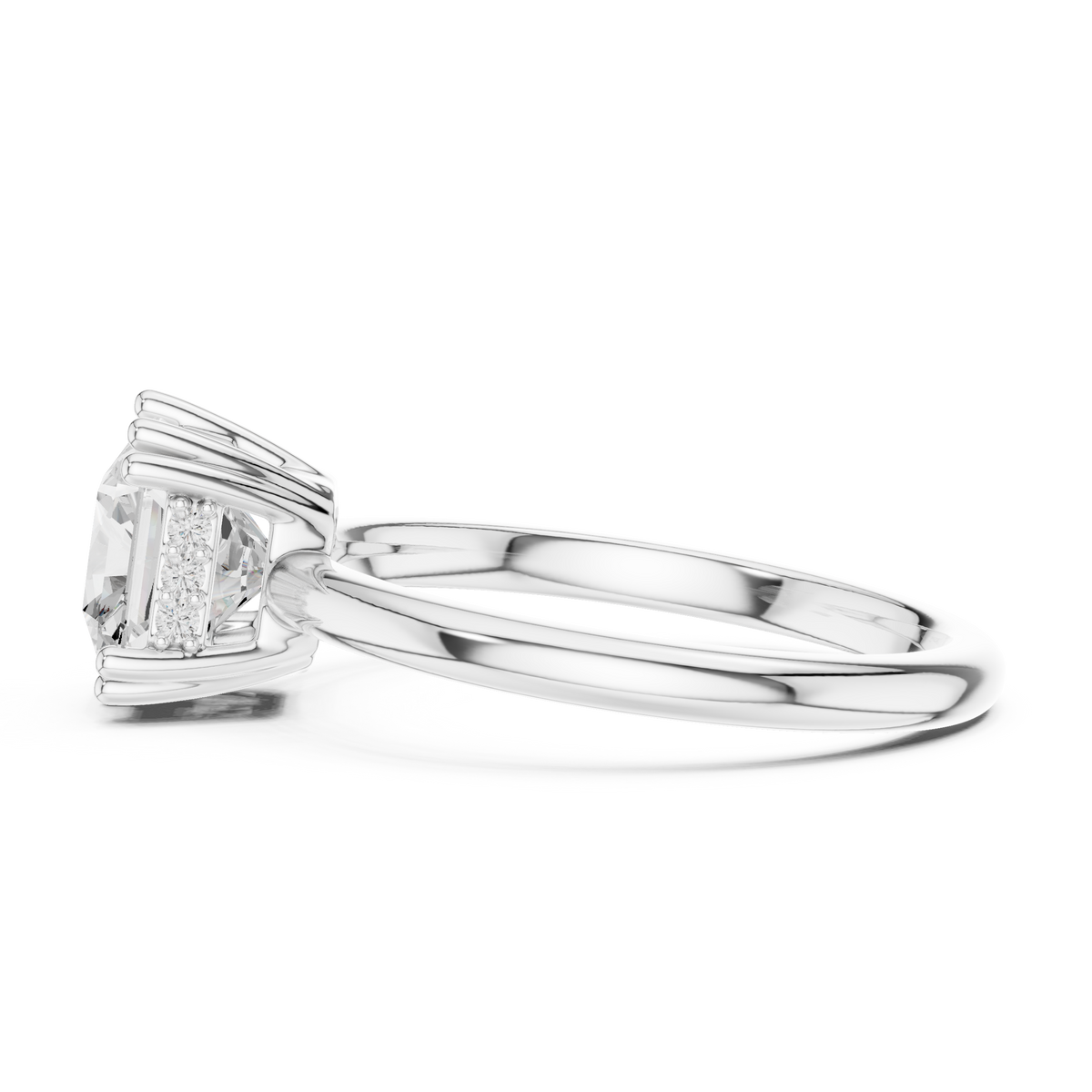 Cushion Solitaire Lab Grown Diamond Engagement Ring