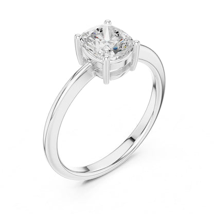 Cushion Solitaire Lab Grown Diamond Engagement Ring
