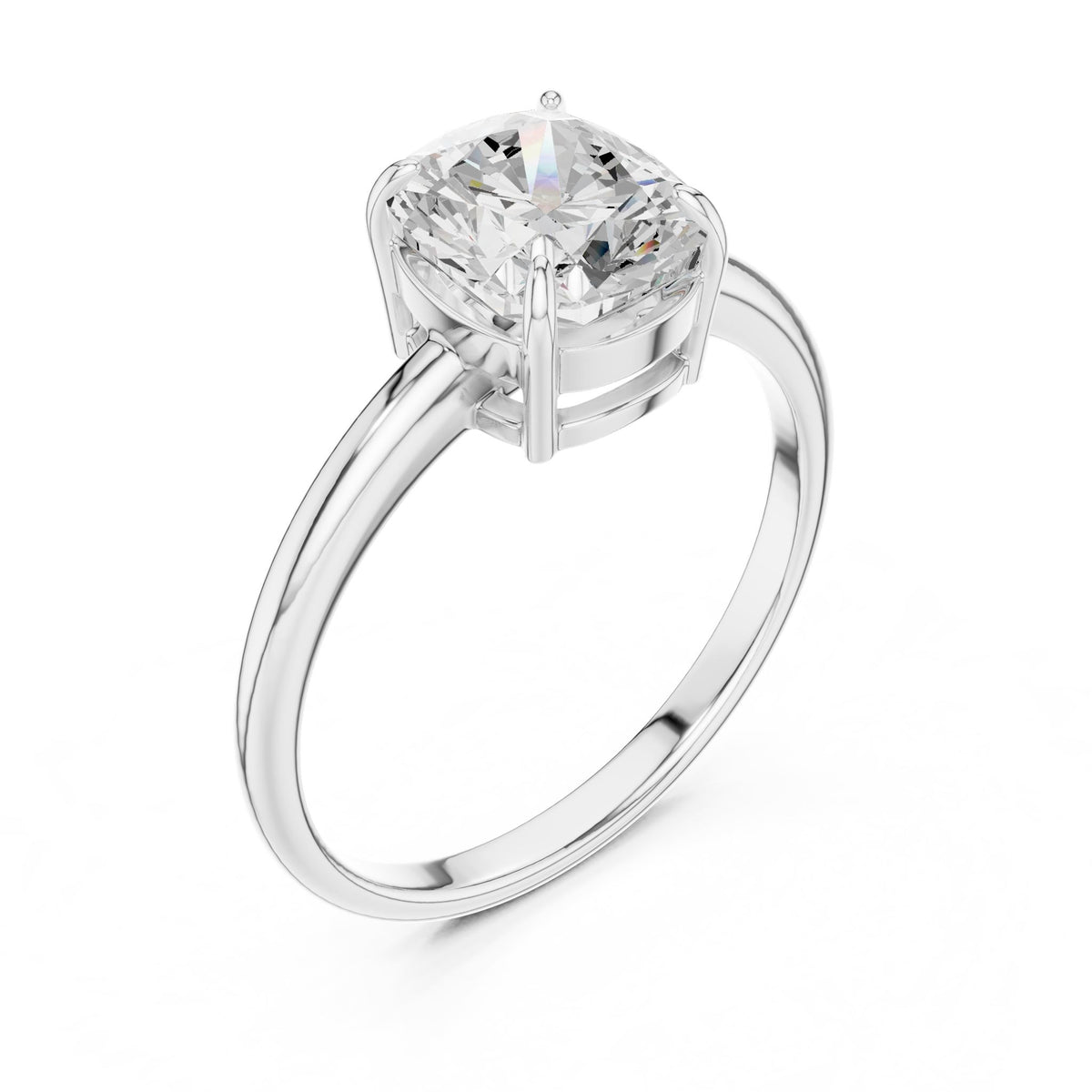 Cushion Solitaire Lab Grown Diamond Engagement Ring