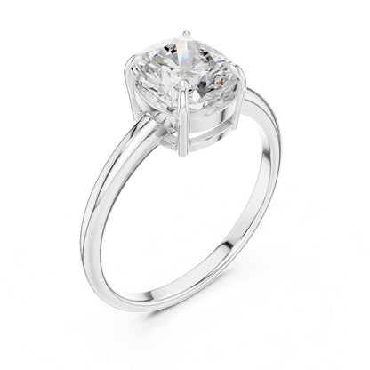 Cushion Solitaire Lab Grown Diamond Engagement Ring
