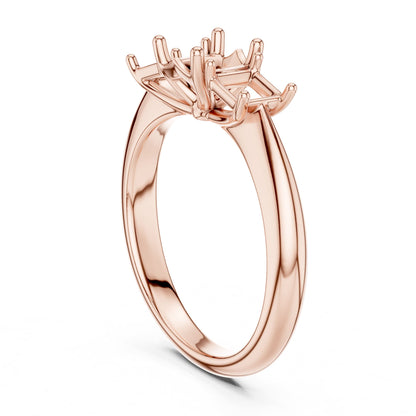 Cushion Three Stone Lab Grown Diamond Engagement Ring