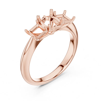 Cushion Three Stone Lab Grown Diamond Engagement Ring