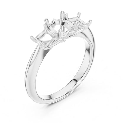 Cushion Three Stone Lab Grown Diamond Engagement Ring