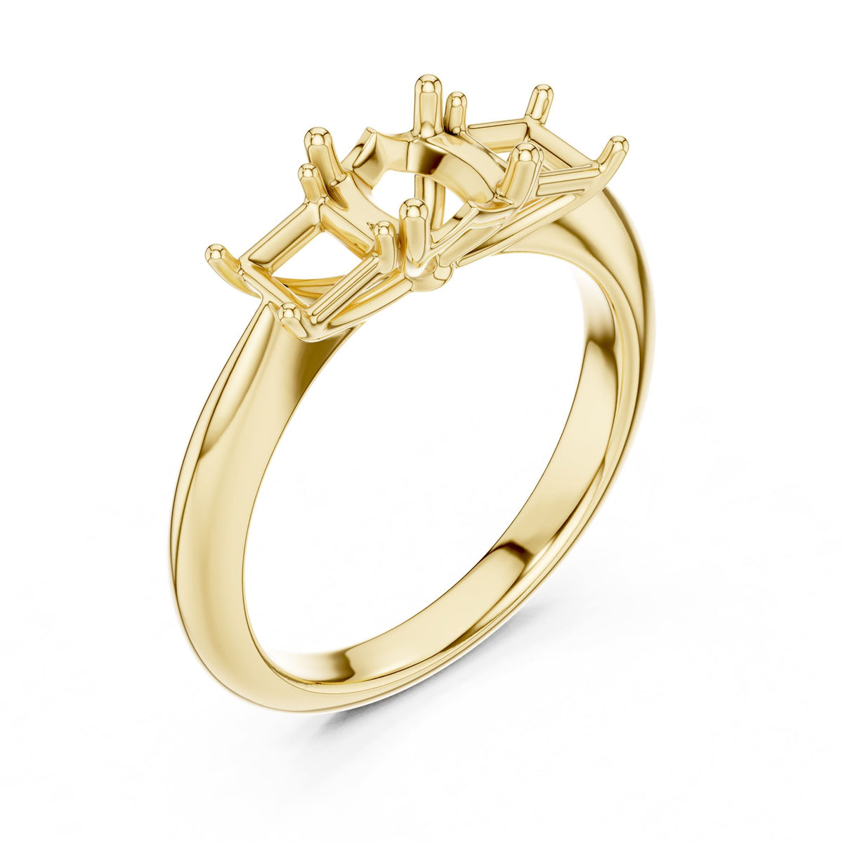 Cushion Three Stone Lab Grown Diamond Engagement Ring