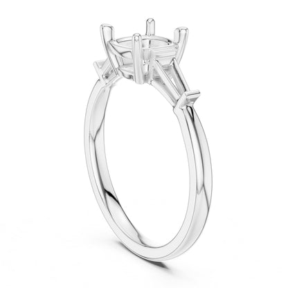 Cushion Three Stone Lab Grown Diamond Engagement Ring