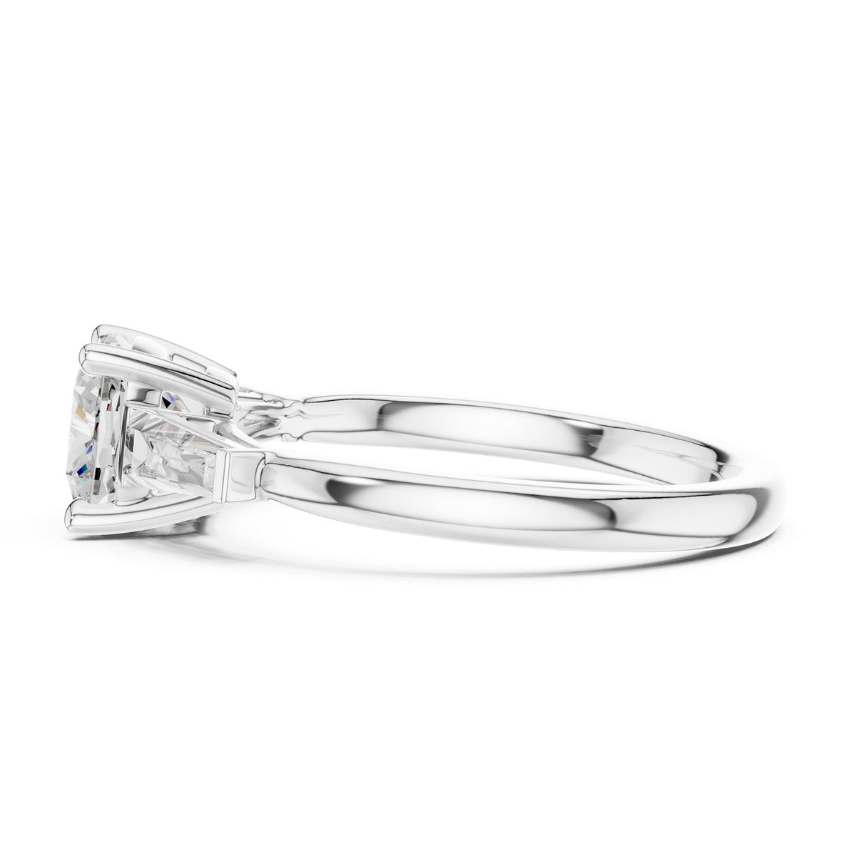 Cushion Three Stone Lab Grown Diamond Engagement Ring