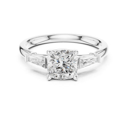 Cushion Three Stone Lab Grown Diamond Engagement Ring