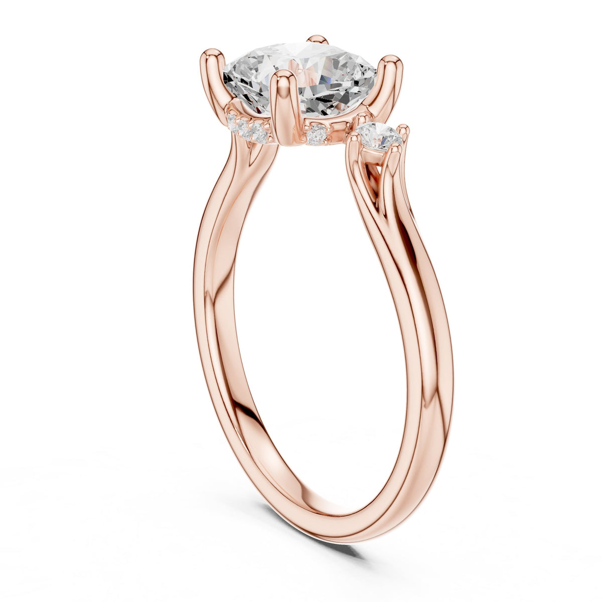 Cushion Three Stone Lab Grown Diamond Engagement Ring