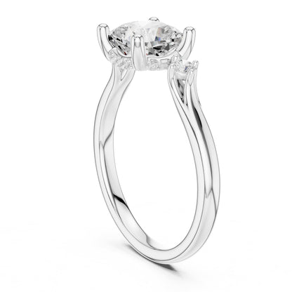 Cushion Three Stone Lab Grown Diamond Engagement Ring