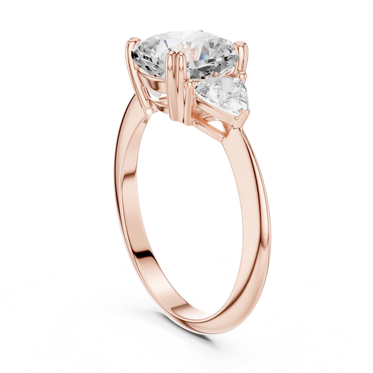 Cushion Three Stone Lab Grown Diamond Engagement Ring