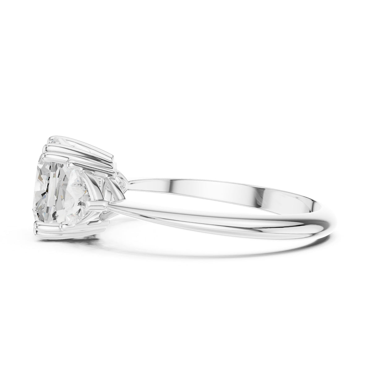 Cushion Three Stone Lab Grown Diamond Engagement Ring