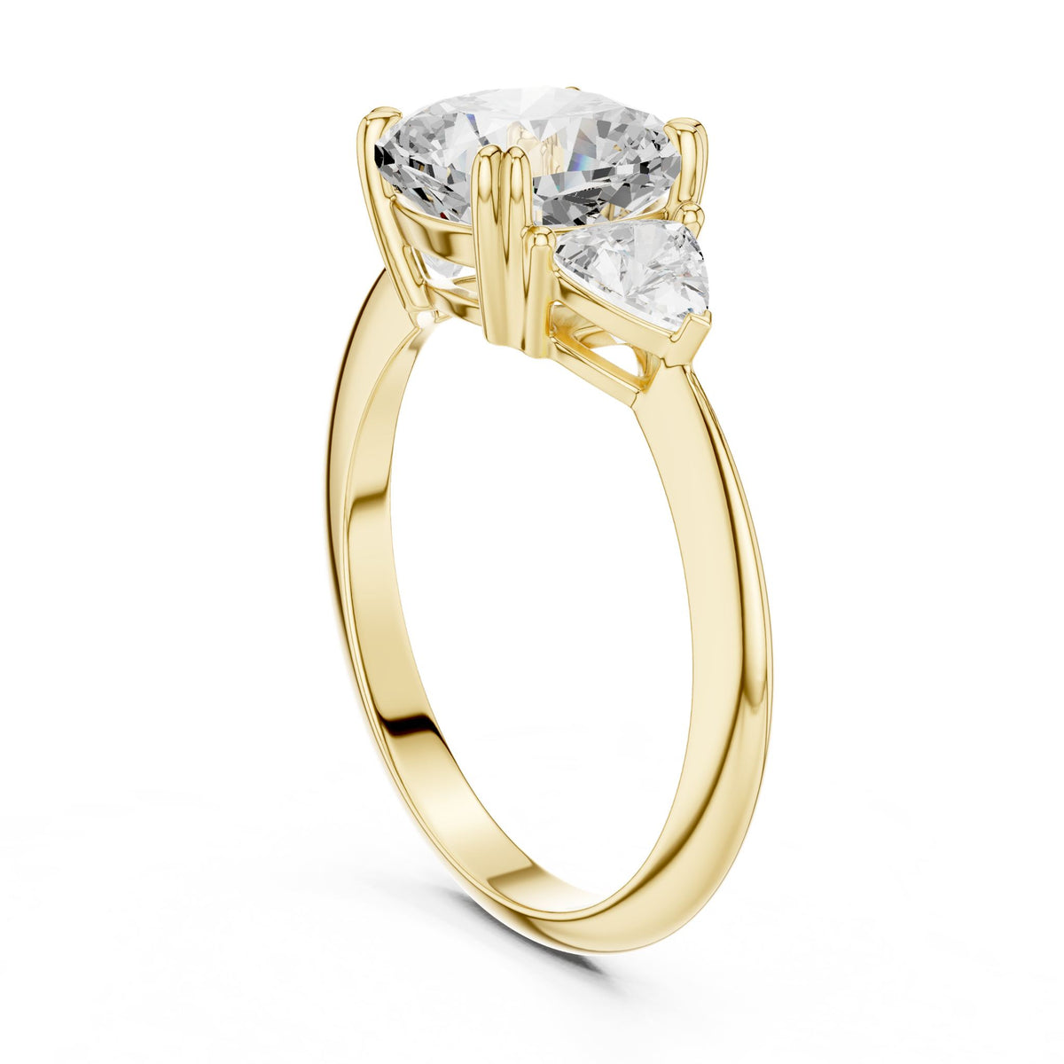 Cushion Three Stone Lab Grown Diamond Engagement Ring