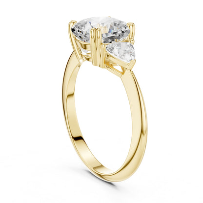Cushion Three Stone Lab Grown Diamond Engagement Ring