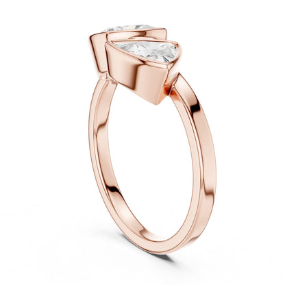 Cushion Three Stone Lab Grown Diamond Engagement Ring
