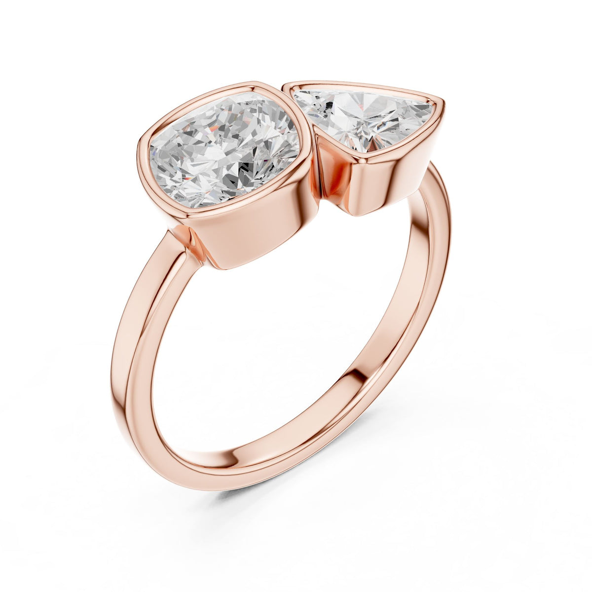 Cushion Three Stone Lab Grown Diamond Engagement Ring