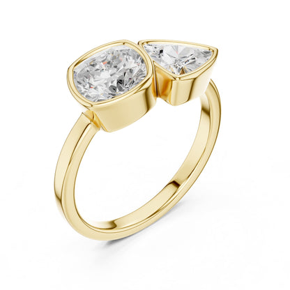 Cushion Three Stone Lab Grown Diamond Engagement Ring