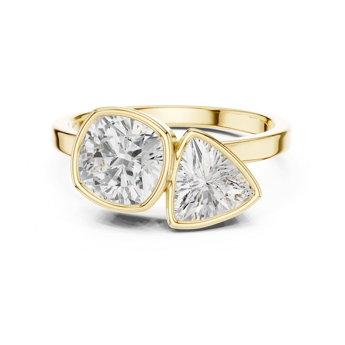 Cushion Three Stone Lab Grown Diamond Engagement Ring