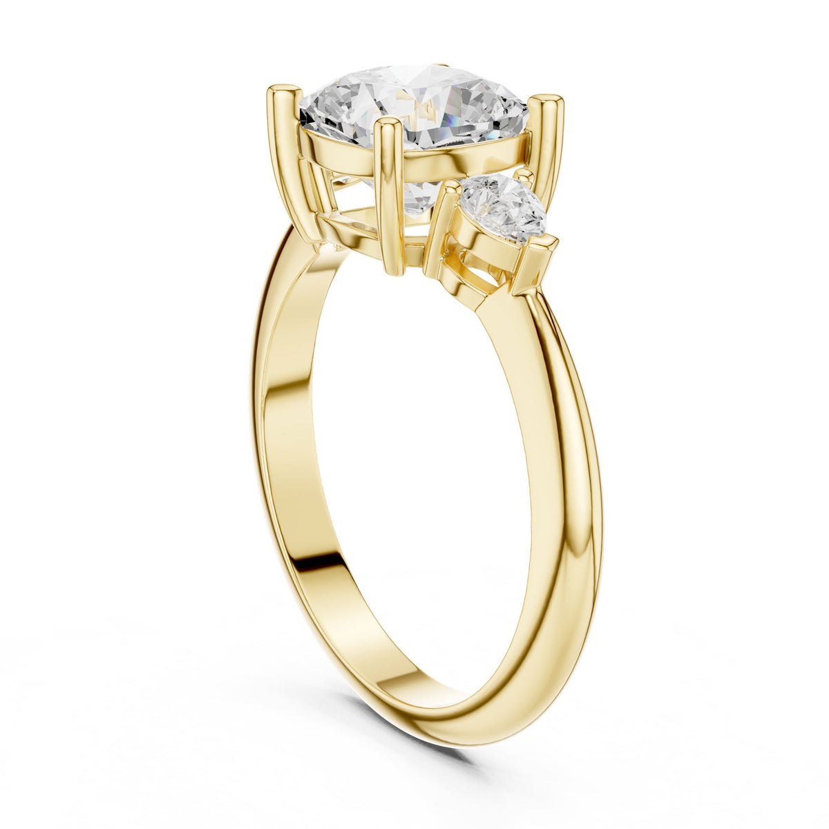 Cushion Three Stone Lab Grown Diamond Engagement Ring