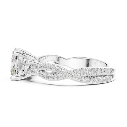 Cushion Three Stone Lab Grown Diamond Engagement Ring