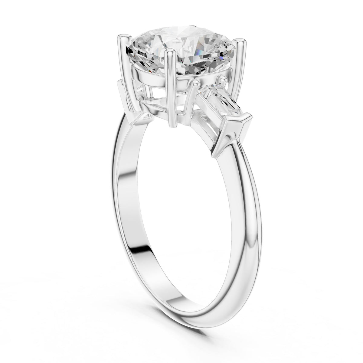 Cushion Three Stone Lab Grown Diamond Engagement Ring
