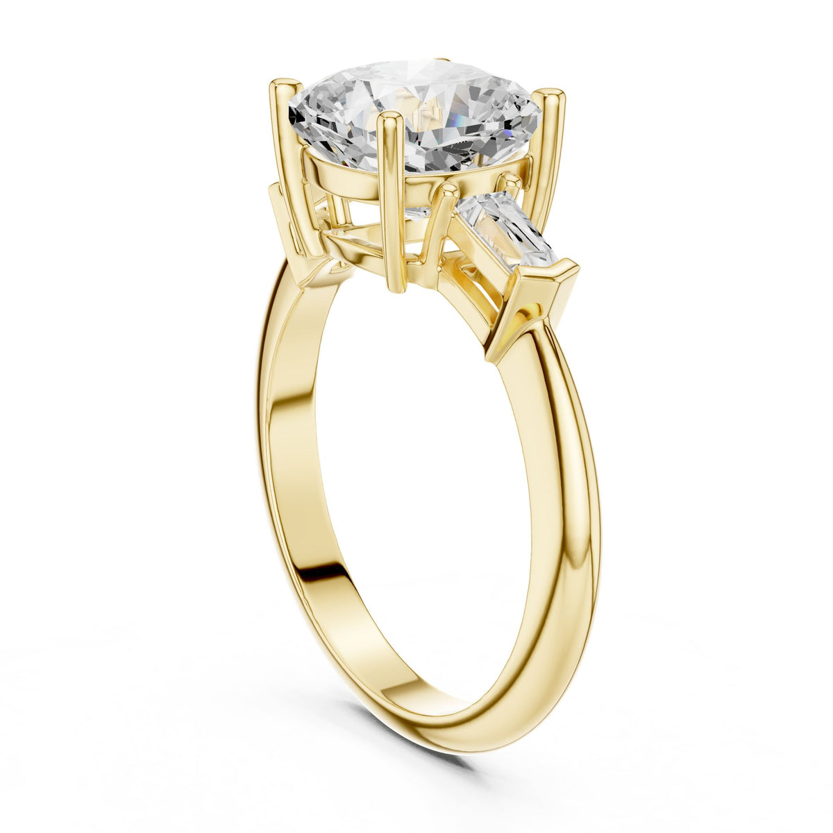 Cushion Three Stone Lab Grown Diamond Engagement Ring