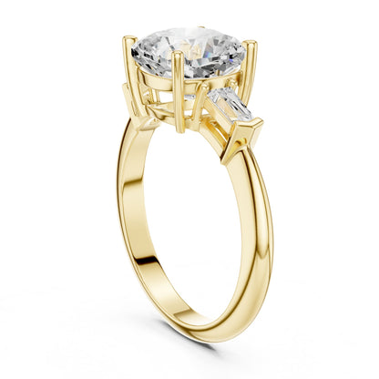 Cushion Three Stone Lab Grown Diamond Engagement Ring