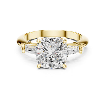 Cushion Three Stone Lab Grown Diamond Engagement Ring