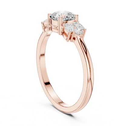 Cushion Three Stone Lab Grown Diamond Engagement Ring