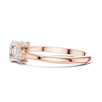 Cushion Three Stone Lab Grown Diamond Engagement Ring