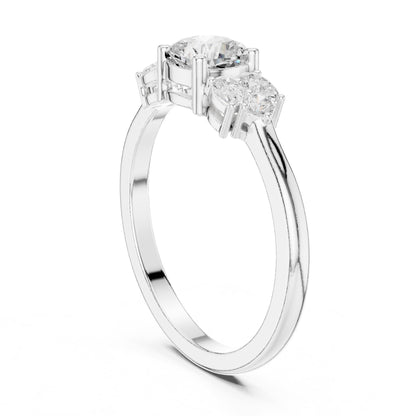 Cushion Three Stone Lab Grown Diamond Engagement Ring