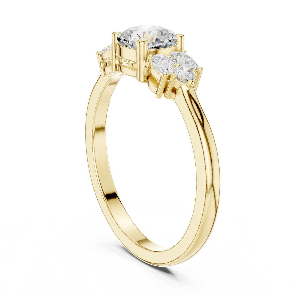 Cushion Three Stone Lab Grown Diamond Engagement Ring
