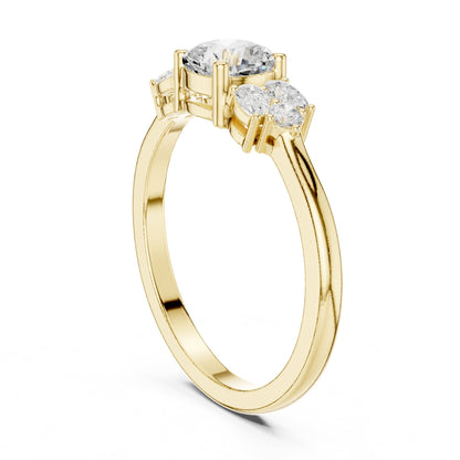 Cushion Three Stone Lab Grown Diamond Engagement Ring