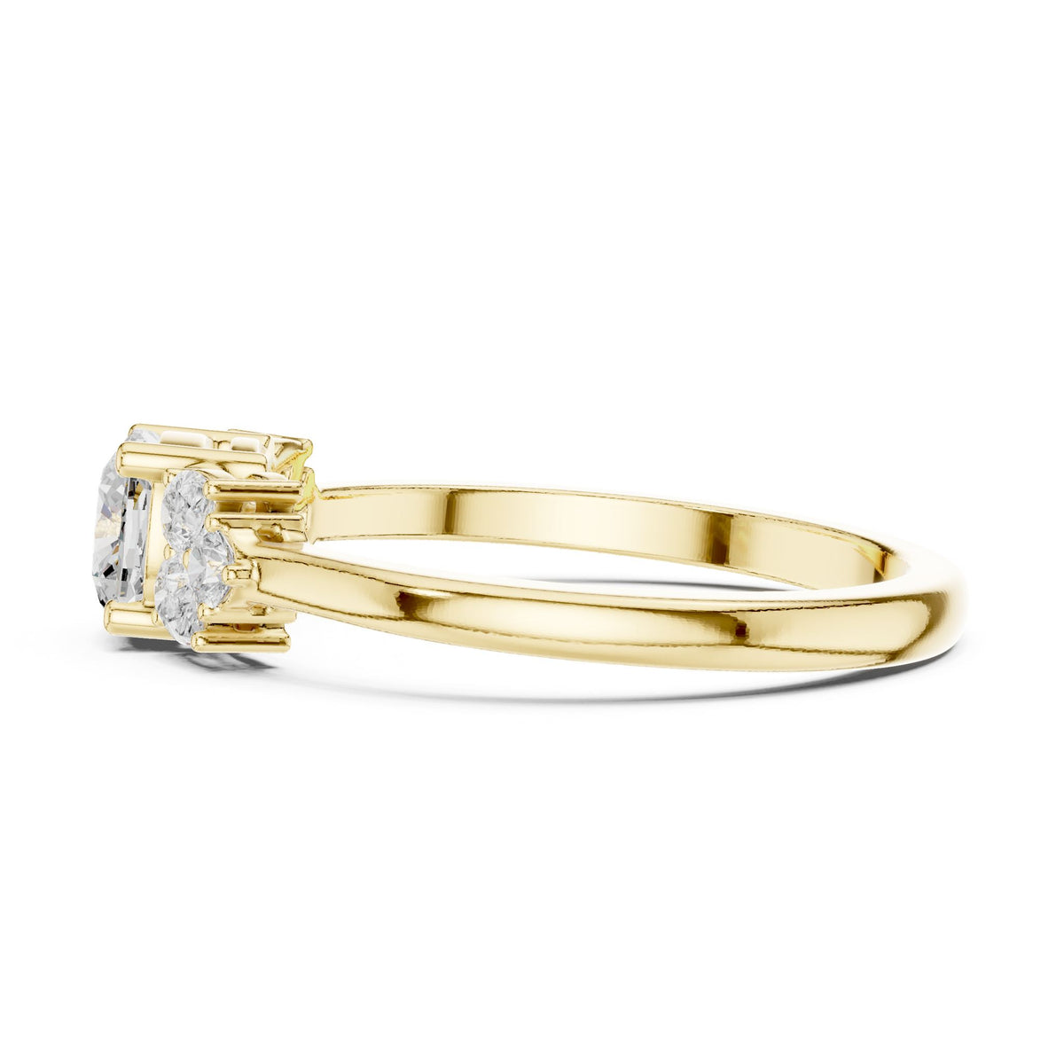 Cushion Three Stone Lab Grown Diamond Engagement Ring