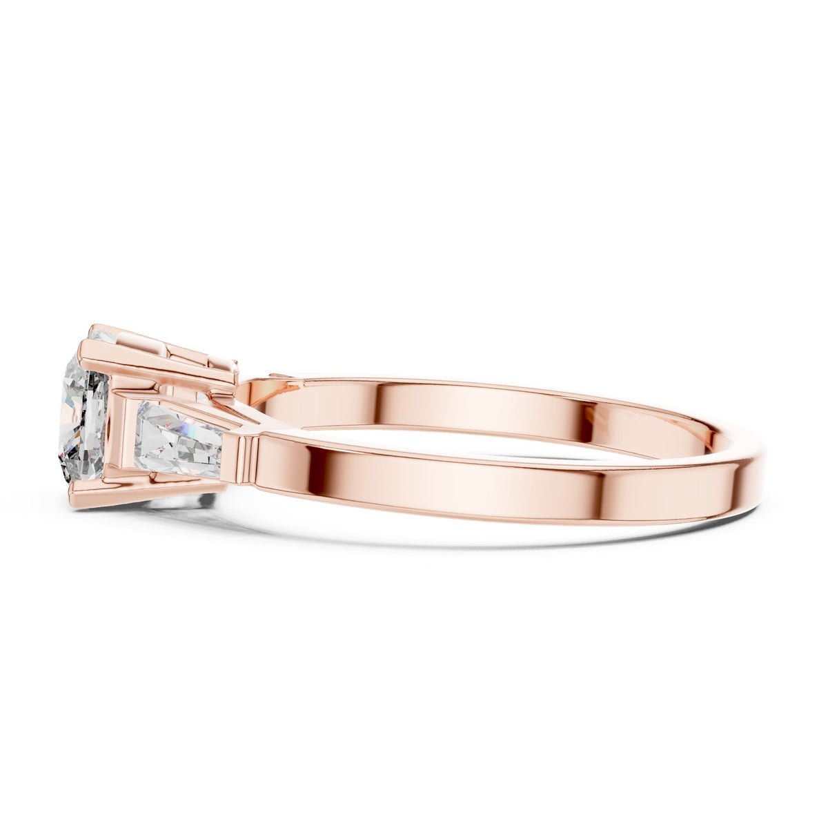 Cushion Three Stone Lab Grown Diamond Engagement Ring
