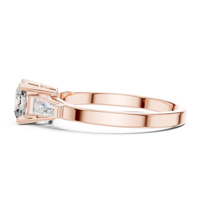 Cushion Three Stone Lab Grown Diamond Engagement Ring
