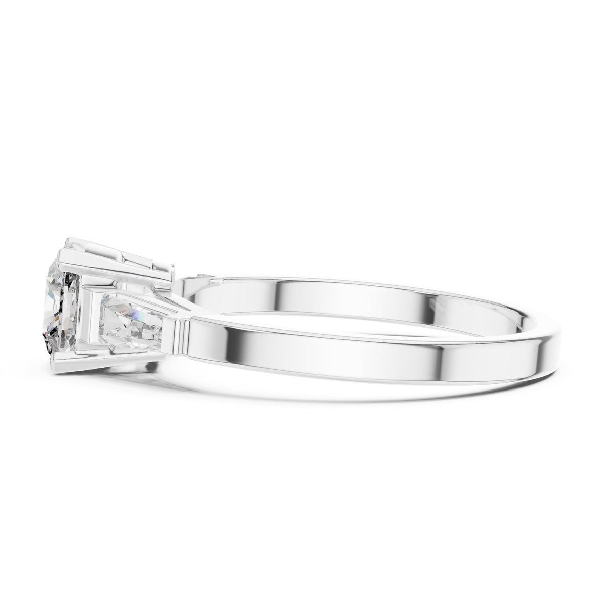 Cushion Three Stone Lab Grown Diamond Engagement Ring