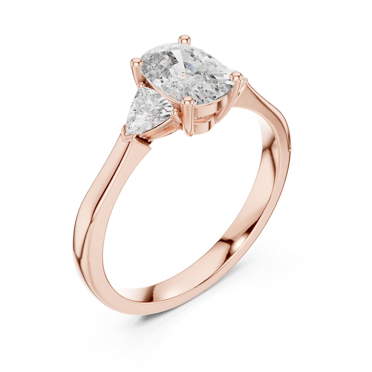 Cushion Three Stone Lab Grown Diamond Engagement Ring