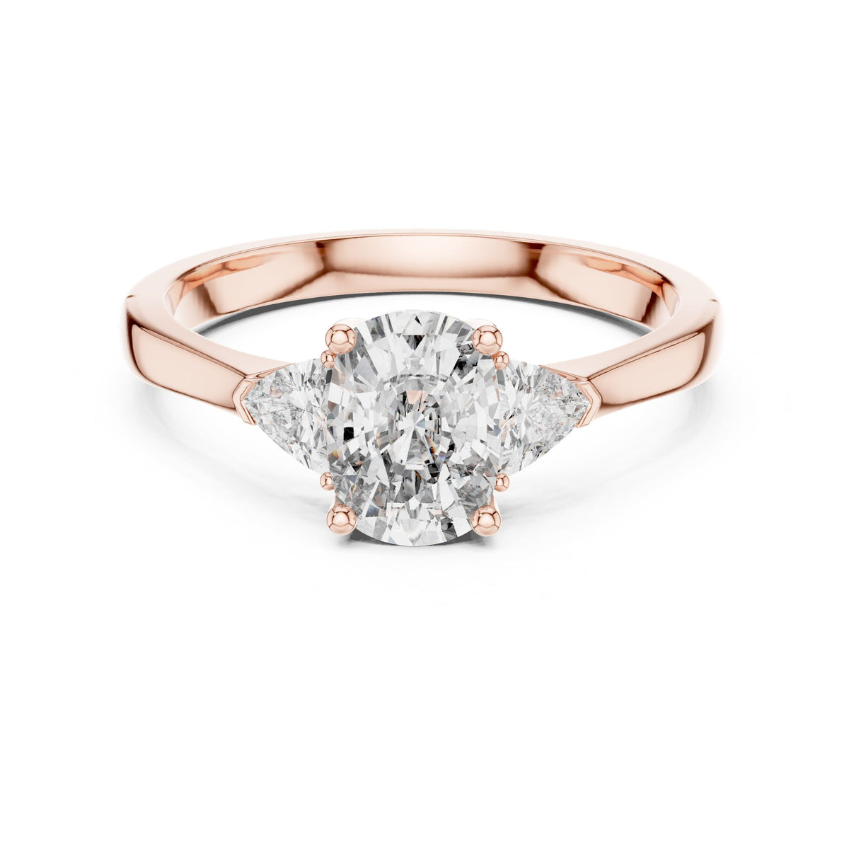 Cushion Three Stone Lab Grown Diamond Engagement Ring