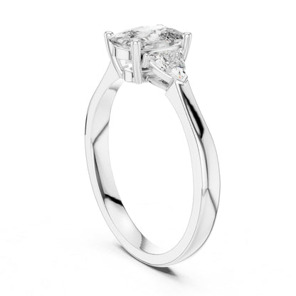 Cushion Three Stone Lab Grown Diamond Engagement Ring