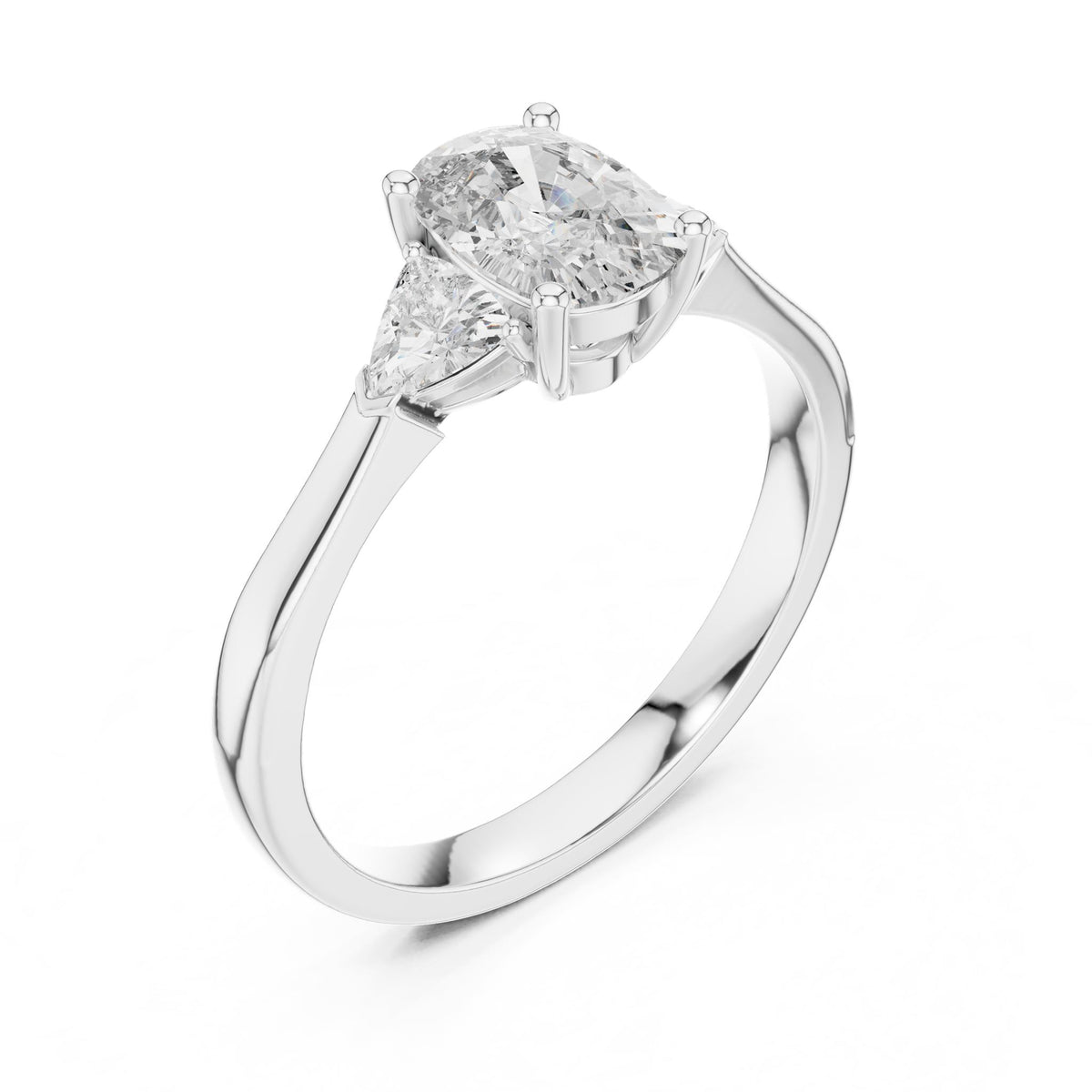 Cushion Three Stone Lab Grown Diamond Engagement Ring