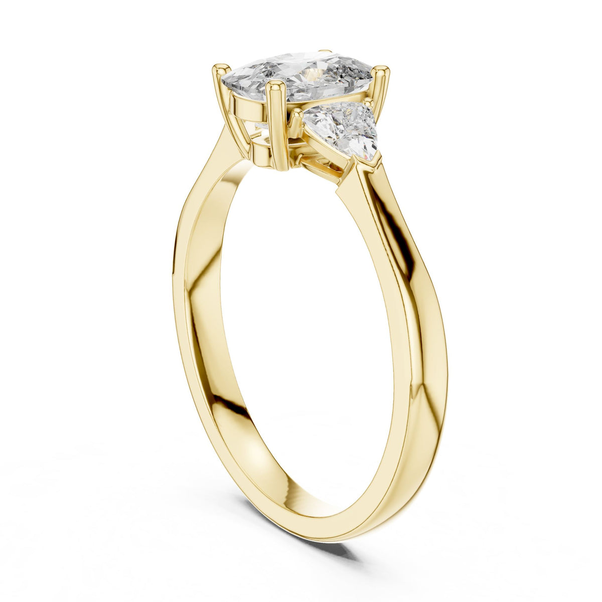 Cushion Three Stone Lab Grown Diamond Engagement Ring