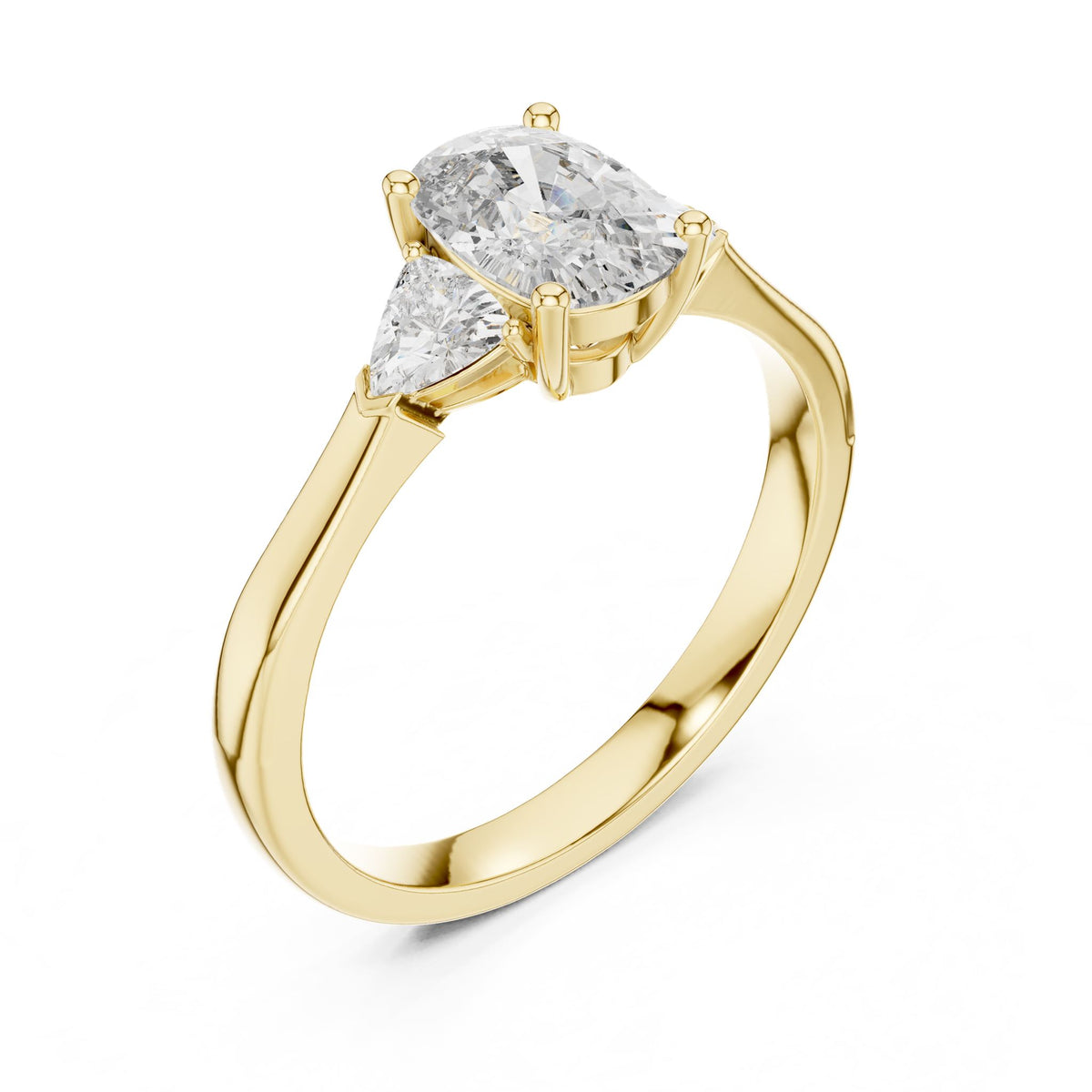 Cushion Three Stone Lab Grown Diamond Engagement Ring