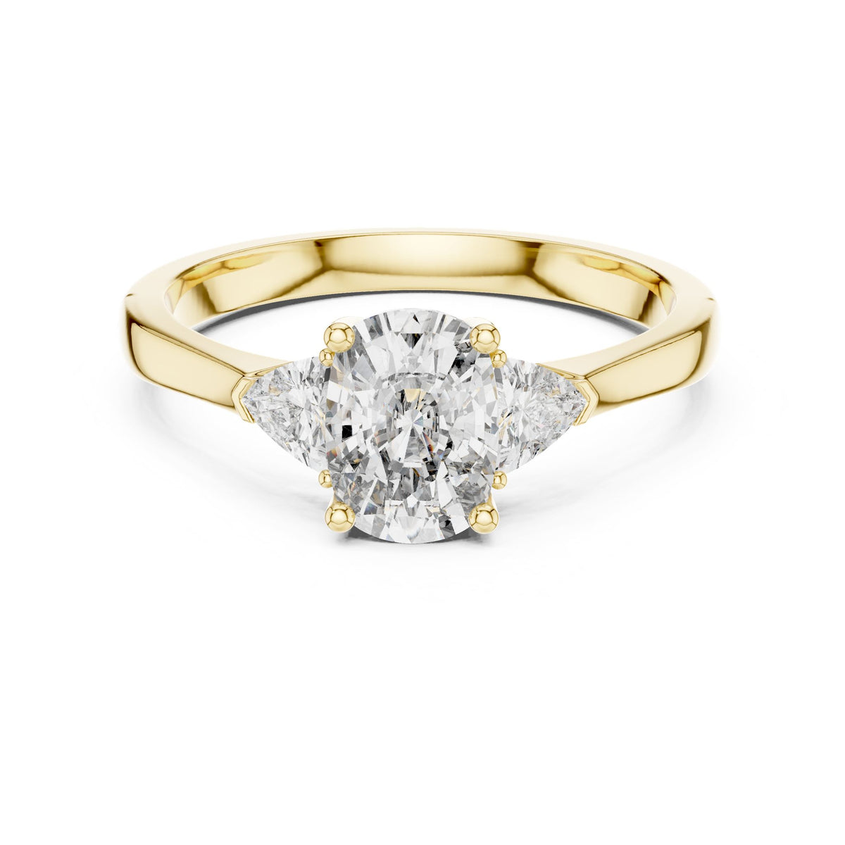 Cushion Three Stone Lab Grown Diamond Engagement Ring