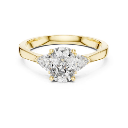 Cushion Three Stone Lab Grown Diamond Engagement Ring