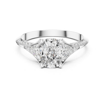 Cushion Three Stone Lab Grown Diamond Engagement Ring